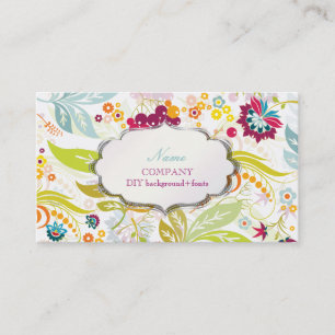 Tarjeta De Visita PixDezines flora retro/color de fondo de bricolaje
