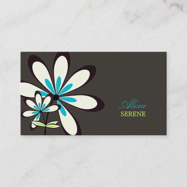 Tarjeta De Visita PixDezines flores retro/colores diy (Anverso)