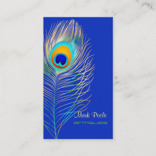 Tarjeta De Visita PixDezines Fondo de cobalto azul/DIY para pavo rea
