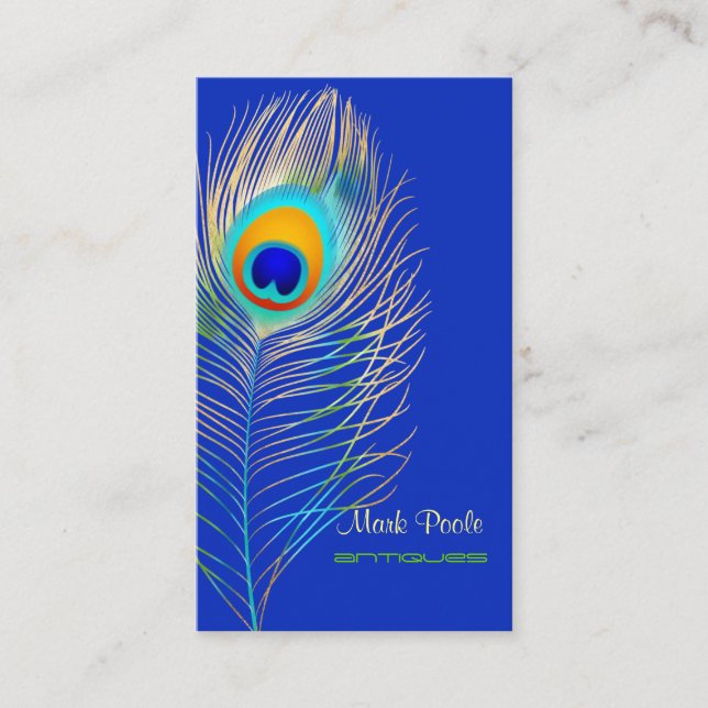 Tarjeta De Visita PixDezines Fondo de cobalto azul/DIY para pavo rea (Anverso)
