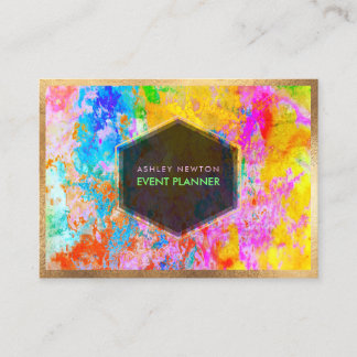 Tarjeta De Visita PixDezines Galaxia abstracta/Colores neón
