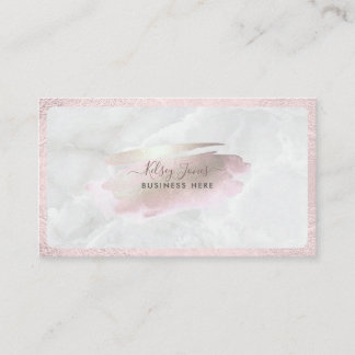Tarjeta De Visita PixDezines Glam Rosa+Plata | Rubor+Marble