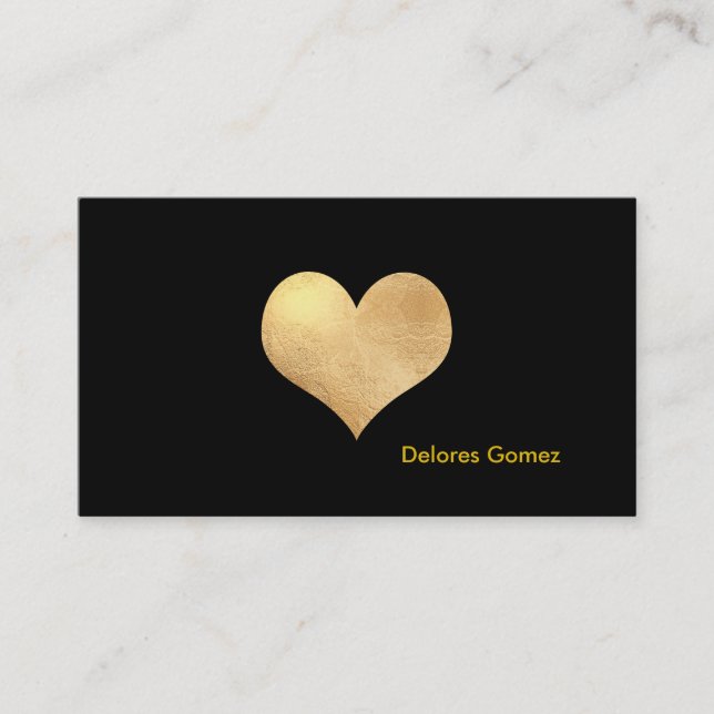 Tarjeta De Visita PixDezines Gran Corazón en Faux Gold/DIY fondo (Anverso)