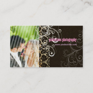 Tarjeta De Visita PixDezines Grunge Damask Brown