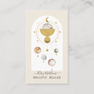 Tarjeta De Visita PixDezines H2 Celestial Works Faux Gold