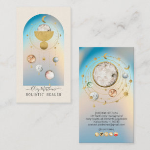 Tarjeta De Visita PixDezines H2 Celestial Works Faux Gold