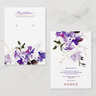 Tarjeta De Visita PixDezines H2 Sweetpeas Violet Purple Earrings