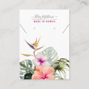 Tarjeta De Visita PixDezines H2 Tropical Paradise Pendientes+Collar
