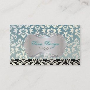 Tarjeta De Visita PixDezines Haute Coutour Damask, Faux Pearl