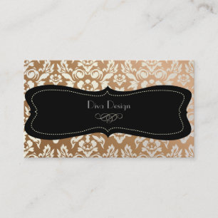 Tarjeta De Visita PixDezines Haute Coutour Damask, Faux Pearl
