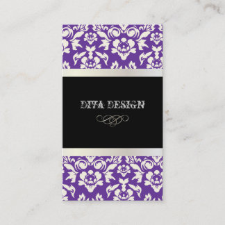 Tarjeta De Visita PixDezines Haute Coutour Damask, Faux Pearl