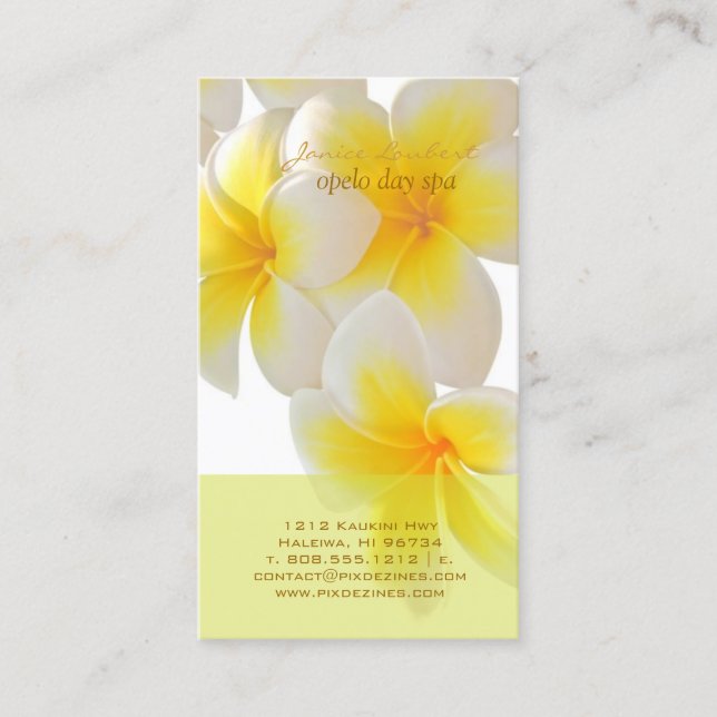 Tarjeta De Visita PixDezines Hawaii Plumeria (Anverso)