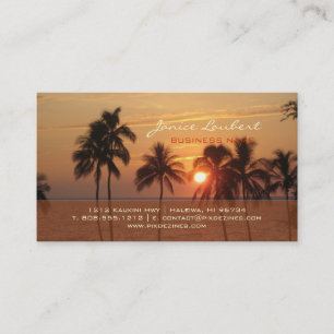 Tarjeta De Visita PixDezines Hawaiian Beach Sunset