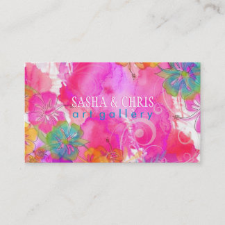 Tarjeta De Visita PixDezines hibiscus/acuarela digital