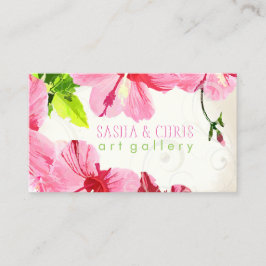 Tarjeta De Visita PixDezines hibiscus/acuarela digital/papel envejec