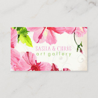 Tarjeta De Visita PixDezines hibiscus/acuarela digital/papel envejec