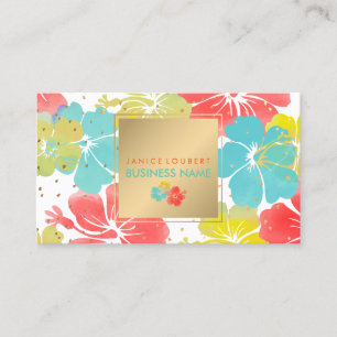 Tarjeta De Visita PixDezines Hibiscus/Gold Specks/DIY Background
