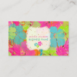 Tarjeta De Visita PixDezines hibiscus/selva tropical/paneles de made