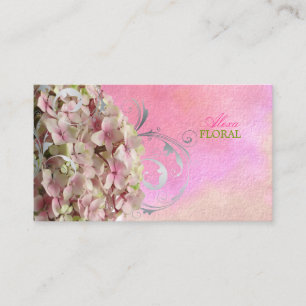 Tarjeta De Visita PixDezines hidrángulas/floristas rosas antiguas