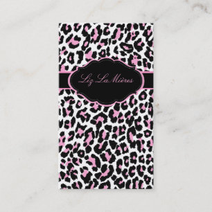Tarjeta De Visita PixDezines Impresión fresca de chita/rosa+negro