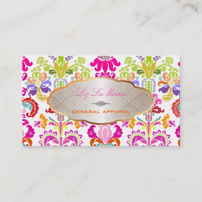Tarjeta De Visita PixDezines isabella damask/multicolor (Anverso)