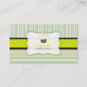 Tarjeta De Visita PixDezines kelylime cupakes+stripes