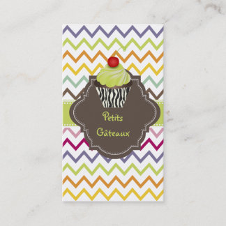 Tarjeta De Visita PixDezines keylime girá cupcake+chevron