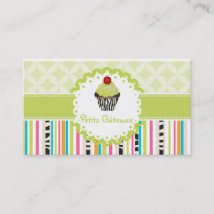 Tarjeta De Visita PixDezines keylime girará cupcake+stripes