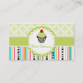 Tarjeta De Visita PixDezines keylime girará cupcake+stripes