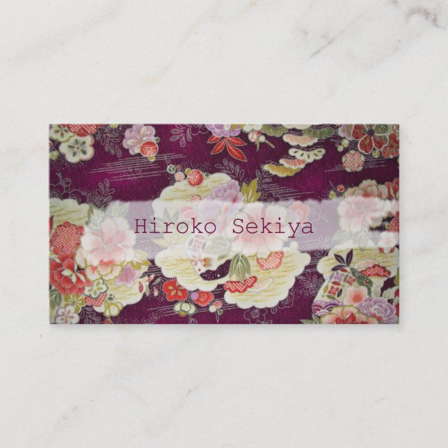 Tarjeta De Visita PixDezines kimono/chirimen falso/orleanders (Anverso)