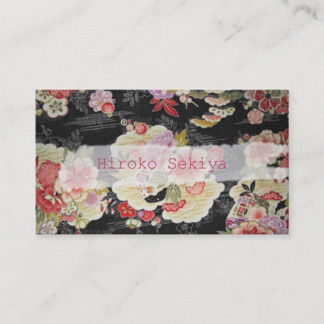 Tarjeta De Visita PixDezines kimono/chrimen falso/orleanders (Anverso)