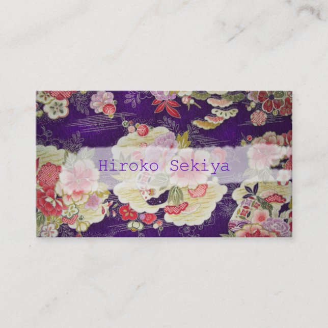 Tarjeta De Visita PixDezines kimono/faux chirimen/orleanders (Anverso)