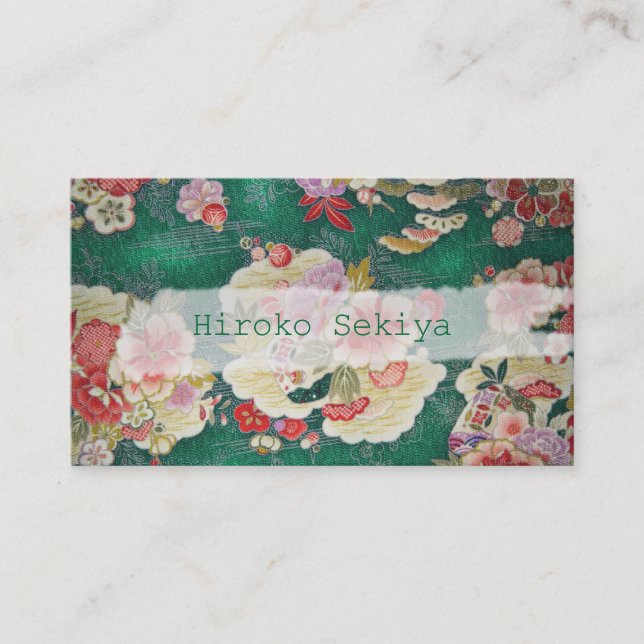 Tarjeta De Visita PixDezines kimono/faux chirimen/orleanders (Anverso)