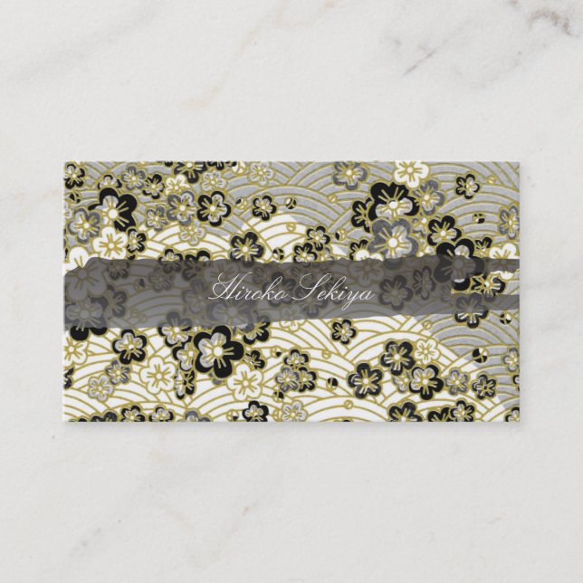 Tarjeta De Visita PixDezines kimono/faux chirimen/sakura (Anverso)