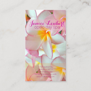 Tarjeta De Visita PixDezines kona plumeria rosa