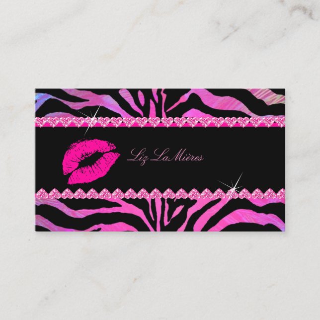 Tarjeta De Visita PixDezines labios calientes + cebra suave (Anverso)