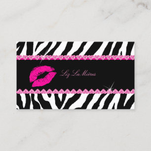 Tarjeta De Visita PixDezines labios calientes + cebra suave