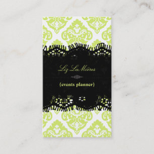 Tarjeta De Visita PixDezines Lemon Lime Olivia Damask/diy fondo