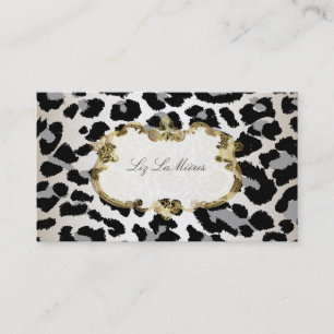 Tarjeta De Visita PixDezines leopard/champagne