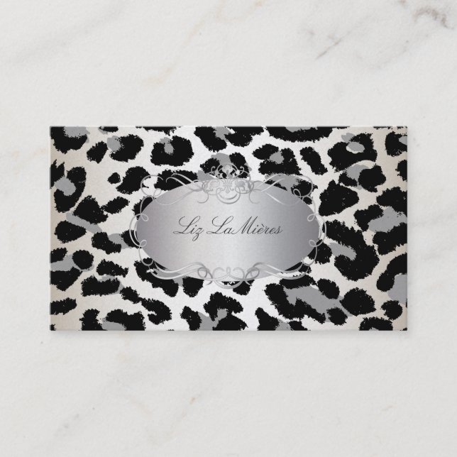 Tarjeta De Visita PixDezines leopard/champagne (Anverso)