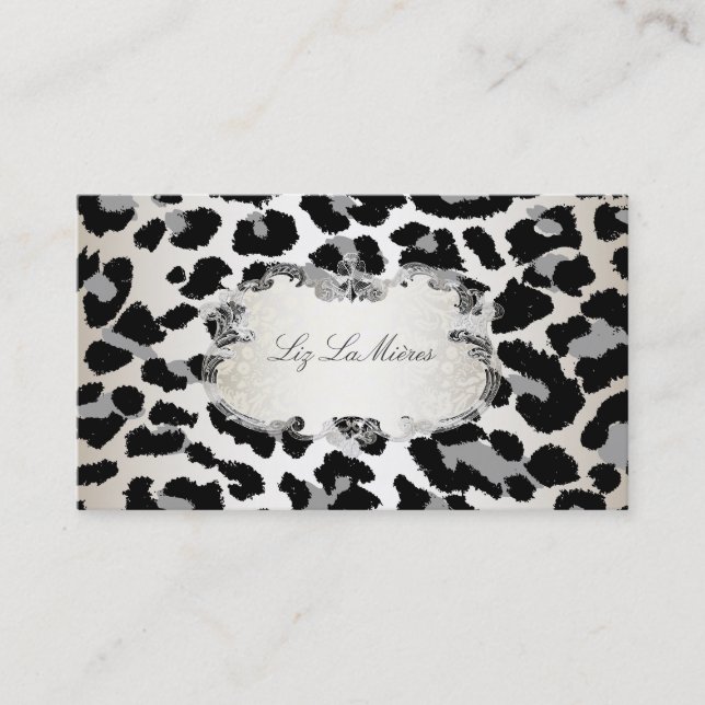 Tarjeta De Visita PixDezines leopard/champagne (Anverso)