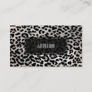 Tarjeta De Visita PixDezines leopard/gray/faux silver