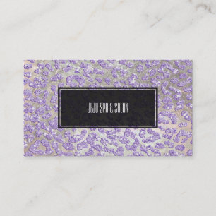 Tarjeta De Visita PixDezines leopard/lilac/faux purpurina+plata