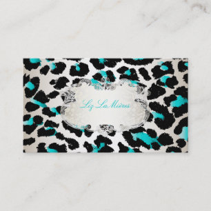 Tarjeta De Visita PixDezines leopardo/champán