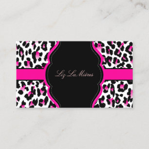 Tarjeta De Visita PixDezines Leopardo, rosa caliente descarado