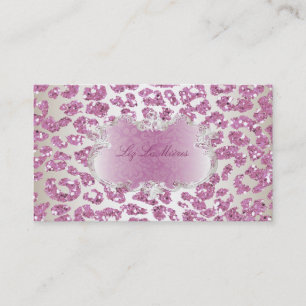 Tarjeta De Visita PixDezines leopardo rosa/champán