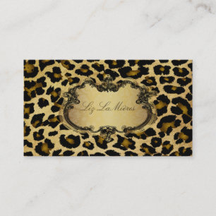 Tarjeta De Visita PixDezines Leopardo vintage