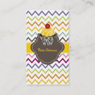 Tarjeta De Visita PixDezines limoneros giran cupcake+chevron
