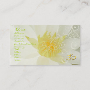 Tarjeta De Visita PixDezines loto blanco / nenúfar + remolinos perla