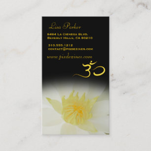 Tarjeta De Visita PixDezines loto blanco, Om yoga, sanadores